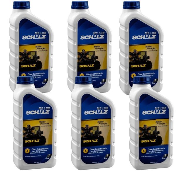 6 Óleos para Compressor Pistão 1 Litro SCHULZ-K8678