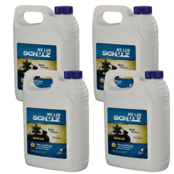Kit 4 Galões Óleo para Compressor Pistão 4L SCHULZ-K8679
