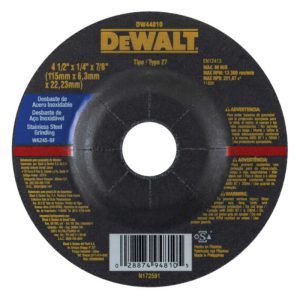 Disco de Desbaste Inox 4.1/2 Pol. DEWALT-DW44810