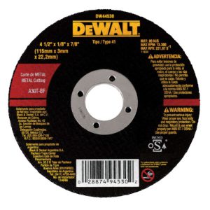 Disco Abrasivo para Corte de Metal 4-1/2 x 1/8 x 7/8 Pol. DEWALT-DW44530