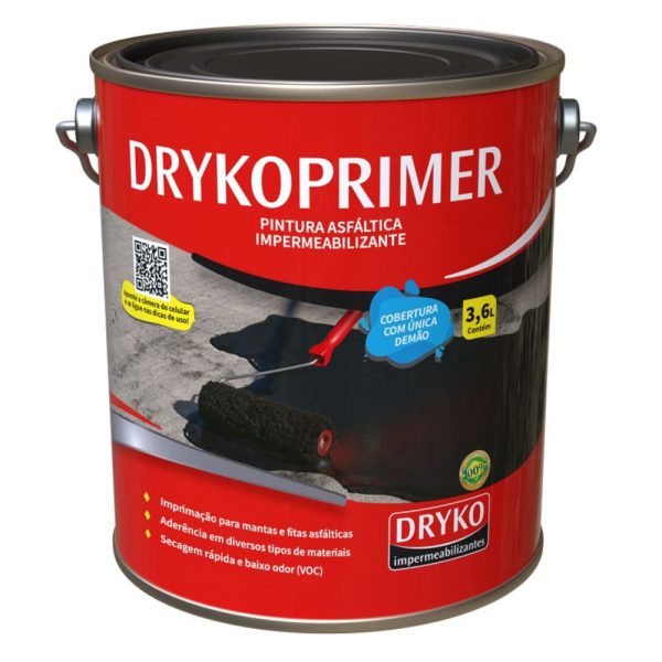 Prime Asfáltico à Base de Água para Impermeabilização 3,6 Litros DRYKO-PRIECOGAL