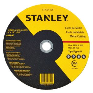 Disco Abrasivo de Corte para Metal 9 x 3,0mm x 7/8 Pol. STANLEY-STA0412F