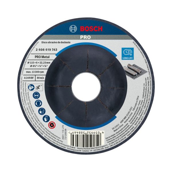Disco de Desbaste 115mm Para Metal BOSCH-2608603181