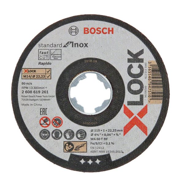 Disco de Corte para Inox/Metal Centro Reto 115×1,0mm BOSCH-2608619261-000