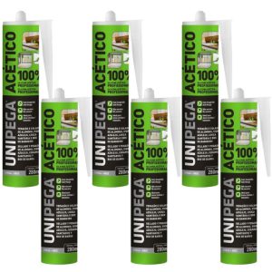 Kit 6 Silicones Acéticos Cinza 280ml UNIPEGA-K9282
