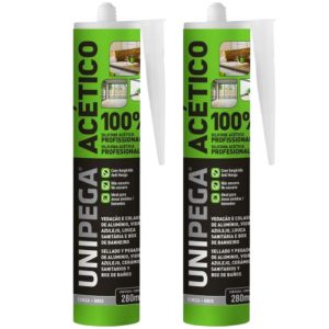 Kit 2 Silicones Acéticos Cinza 280ml UNIPEGA-K9280