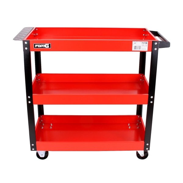 Carrinho para Ferramentas Aberto com 03 Prateleiras Vermelho FORTGPRO-FG8844