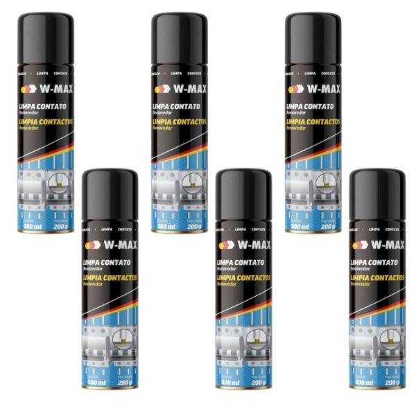 Kit 6 Limpa Contato Spray W-Max 300ml WURTH-K9316
