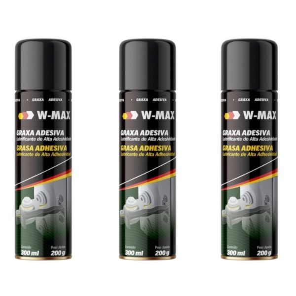 Kit 3 Graxa Adesiva Spray W-Max 300ml WURTH-K9312