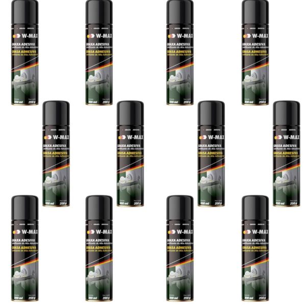 Kit 12 Graxa Adesiva Spray W-Max 300ml WURTH-K9314