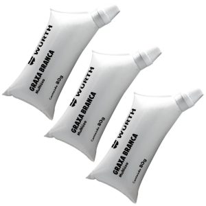 Kit 3 Graxa Branca Mineral em Sachê 80g WURTH-K9327