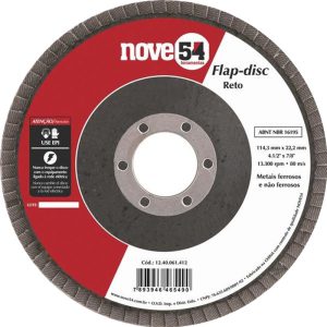 Disco de desbaste/acabamento flap-disc reto 4.1/2 Pol. grão 60 costado de fibra NOVE54 NOVE54-1240061412