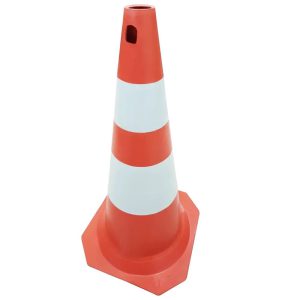Cone Laranja e Branco de Plástico 75cm PLASTCOR-700.00503