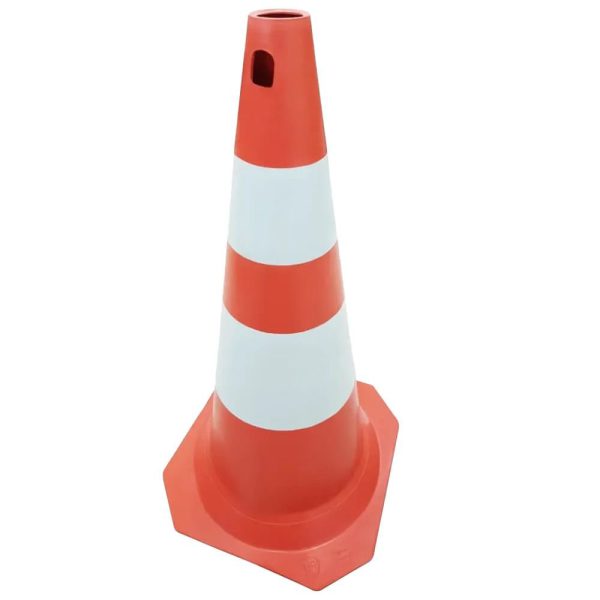 Cone Laranja e Branco de Plástico 75cm PLASTCOR-700.00503