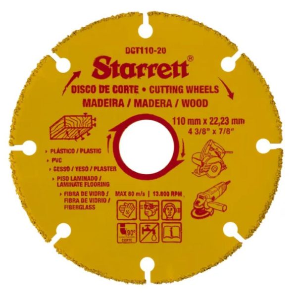 Disco de Corte Aço Carbono 22,23mm com Aresta de Carboneto STARRETT-DCT110-20