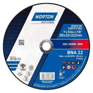 Disco de Corte BNA 22 230×2,0x22,23mm NORTON-66252926955
