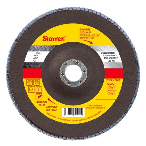 Disco Flap em Fibra de Vidro 115 mm com Grão de Zircônio 120 STARRETT-FDS115-120FC