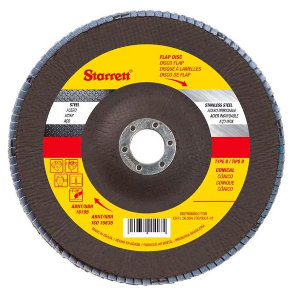 Disco Flap em Fibra de Vidro 115 mm com Grão de Zircônio 80 STARRETT-FDS115-80FC
