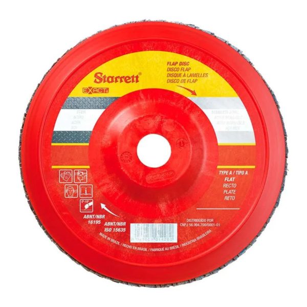 Disco Flap em Nylon Reto Tipo A 115 mm com Grão de Zircônio 40 STARRETT-FDX115-40NF