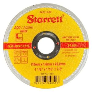 Disco de Corte de 4.1/2 Pol. para Aço Inox STARRETT-DAC115-24