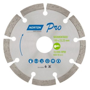 Disco de Corte Diamantado Pro Segmentado 110 x 22,23mm NORTON-70184624364