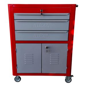 Carrinho para Ferramentas Vermelho com 3 Gavetas e 2 Portas FERCAR-C06-VM