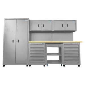 Armário Modulado para Oficina Cinza Completo ORK-OFI-004C