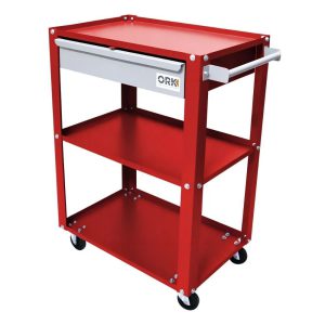 Carrinho de Ferramentas Aberto com 03 Prateleiras 01 Gaveta Vermelho ORK-CAR-072