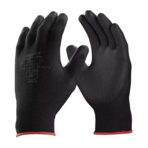 Luva de Segurança Nylon e PU Pigmentada/Tricotada Flextáctil Preta Tamanho M – 1 Par DANNY-DA12100V M