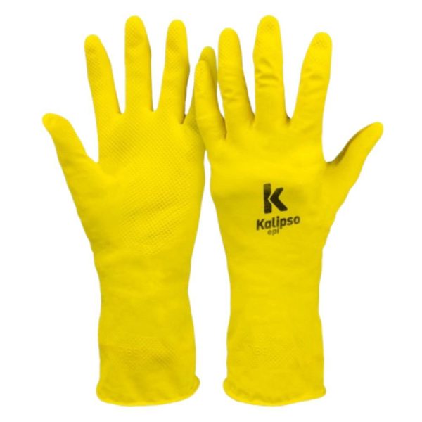 Luva Multiuso Látex Amarelo – Tamanho M KALIPSO-02.04.1.2