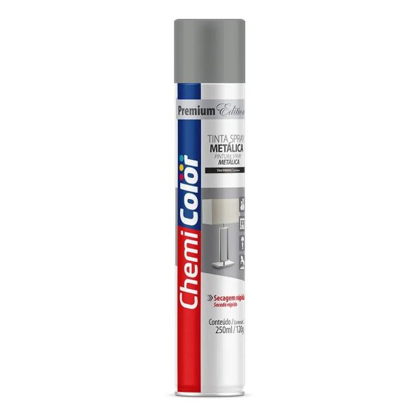 Tinta Spray Metálica Cromada 250 ml CHEMICOLOR-0680505