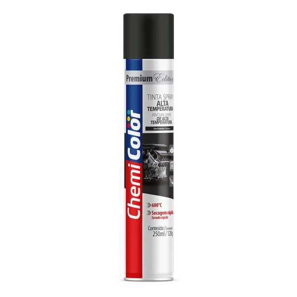 Tinta Spray Alta Temperatura Preto 250 ml CHEMICOLOR-0680528