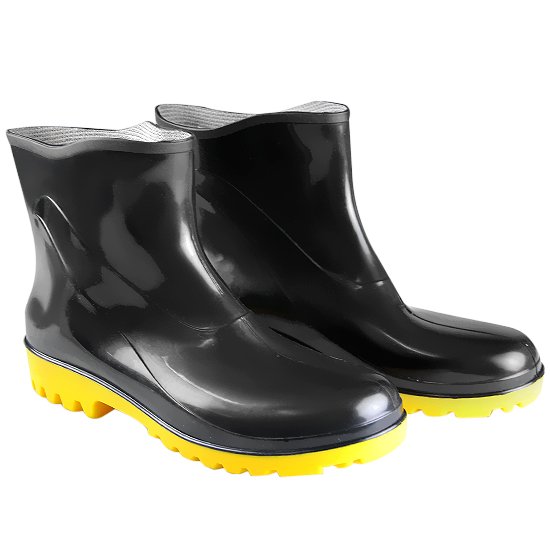 Bota Impermeável PVC Acqua Flex Cano Extra Curto Preto com Solado Amarelo N° 39 BRACOL-82BPE600CEC39