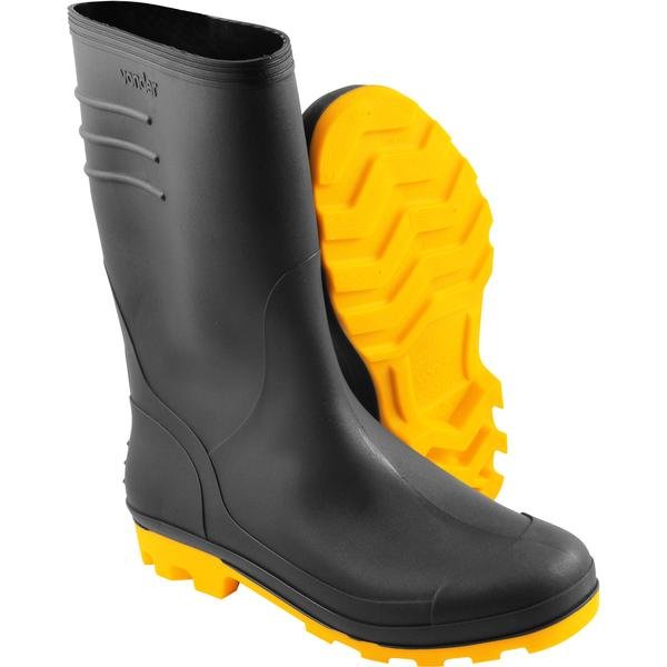 Bota de Pvc Preta com Solado Amarelo Cano Médio sem Forro 44/45 VONDER-7075444500