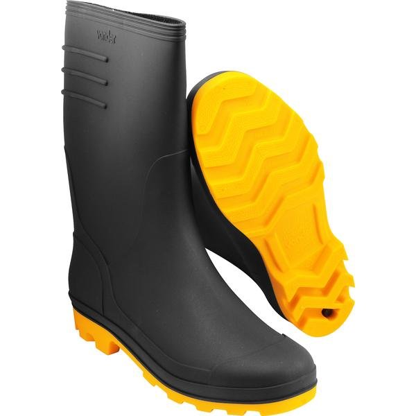 Bota de Pvc Preta com Solado Amarelo Cano Médio com Forro 43 VONDER-7079430000