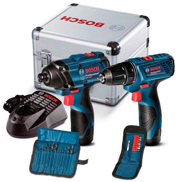 Combo Chave Parafusadeira de Impacto GDR 120-LI + Furadeira/Parafusadeira GSR 120-LI com 2 Bat. Lition, Carregador, Maleta + Acessórios BOSCH-06019F00E4-000