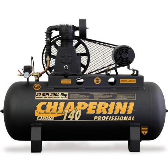 Compressor de Ar Média Pressão 20 Pés 200L 5CV 380V – Trifásico CHIAPERINI-20/200MPI
