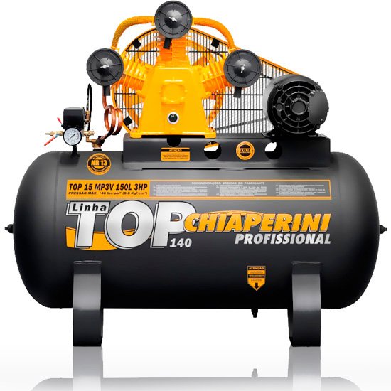 Compressor de Ar Top MP3V 15 Pés 150L 3HP 220/380V – Trifásico CHIAPERINI-TOP15-TRI
