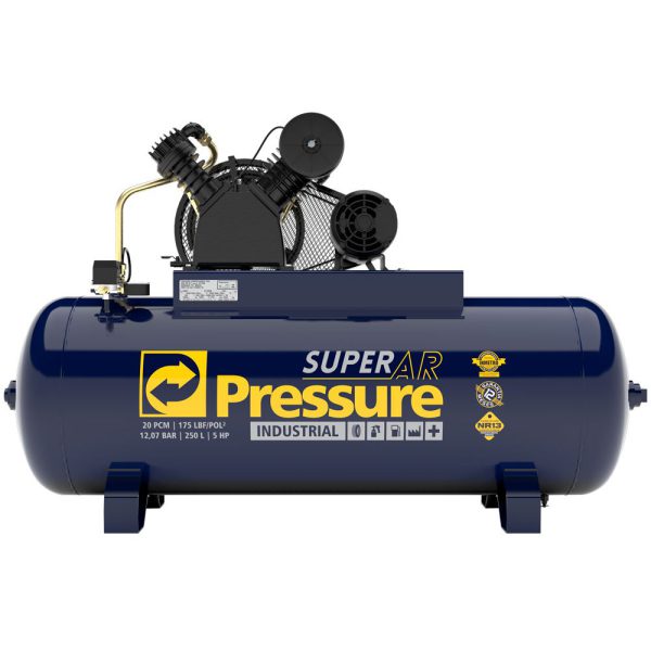 Compressor de Ar Super Ar 20 Pés 250L 5HP 175 PSI 220/380V – Trifásico PRESSURE-8975701068