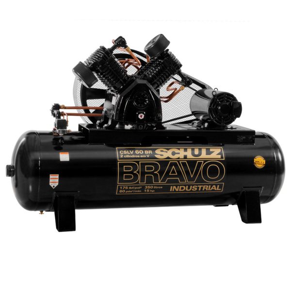 Compressor de Ar Bravo 60 Pés 350L 15HP 220/380V – Trifásico SCHULZ-CSLV60BR/350