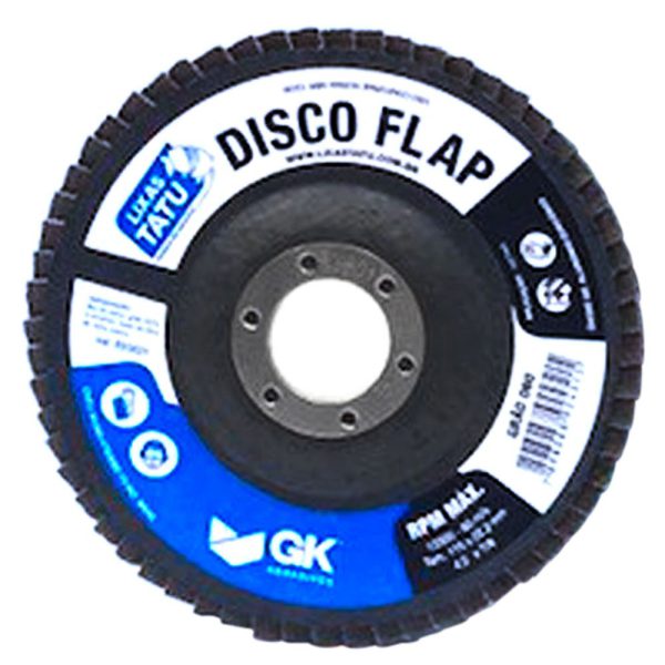 Disco Flap Óxido de Alumínio e Zircônio 4,5 Pol. Grão 80 LIXAS TATU-FT0100804500