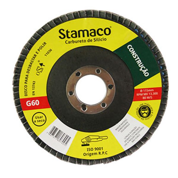 Disco Flap 115mm Grão 60 para Construção STAMACO-7005