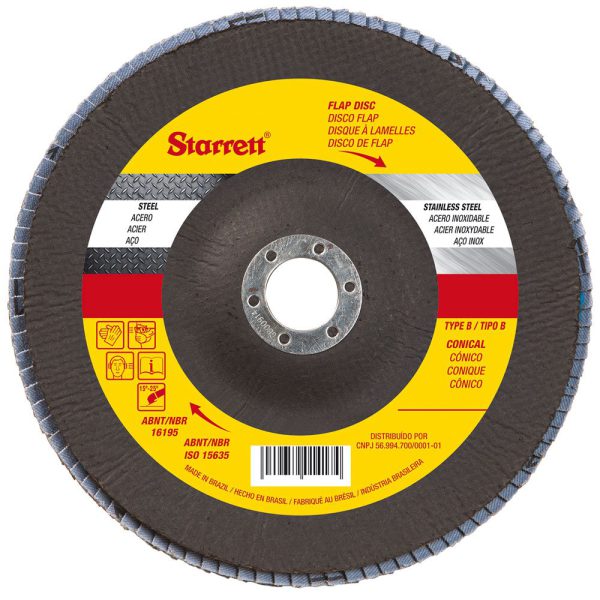 Disco Flap em Fibra de Vidro 115 mm com Grão de Zircônio 40 STARRETT-FDS115-40FC