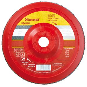 Disco Flap em Nylon Reto Tipo A 115 mm com Grão de Zircônio 60 STARRETT-FDX115-60NF