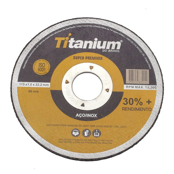 Disco de Corte Fino 4.1/2 Pol. Super Premium TITANIUM-5047