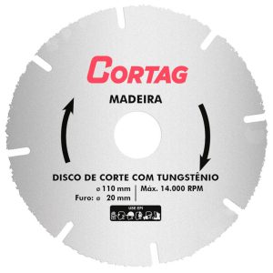 Disco de Corte Tungstênio 110mm para Madeira CORTAG-61346