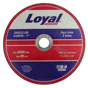 Disco de Corte de 7 Pol. para Aço Inox LOYAL-04106012