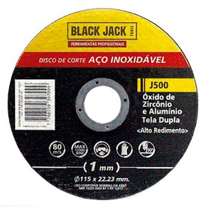 Disco de Corte para Aço Inoxidável 115 x 1 x 22,2mm BLACK JACK-J500