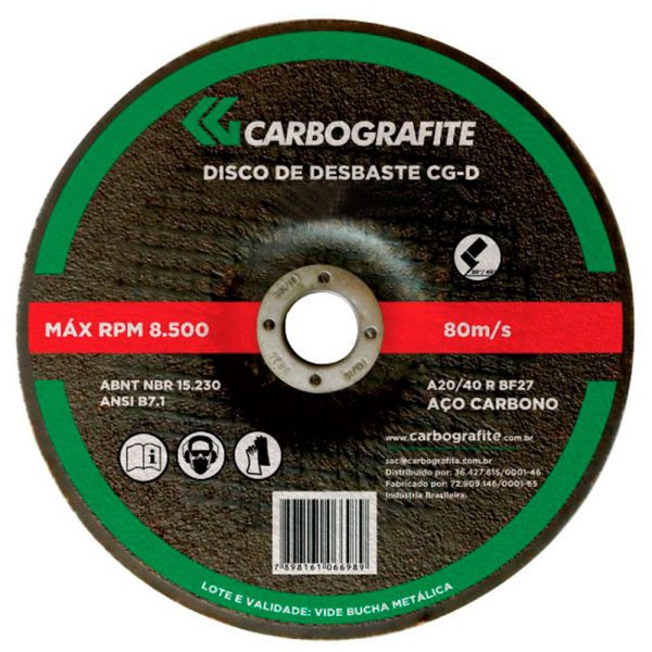 Disco de Desbaste CG-D 115 x 6,4 x 22mm CARBOGRAFITE-010592810