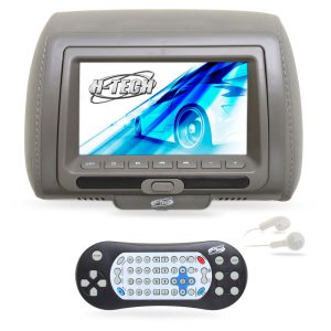 Encosto de Cabeça com Monitor LED e Leitor DVD/USB/MP3/MP4 7 Pol. Cinza H-TECH-HT-EDV03